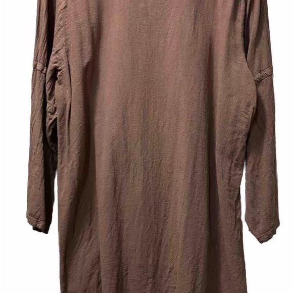 WATERSISTER DRY GOODS Brown Cotton Gauze Lagenlook Tunic Plus Size 3 - Picture 4 of 6